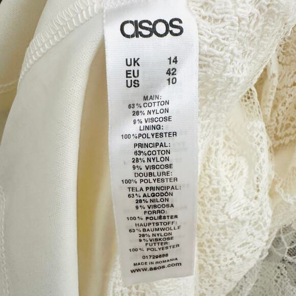 ASOS NWT Cream Floral Lace Midi / Maxi Dress – Size Maternity 10 - Picture 8 of 10